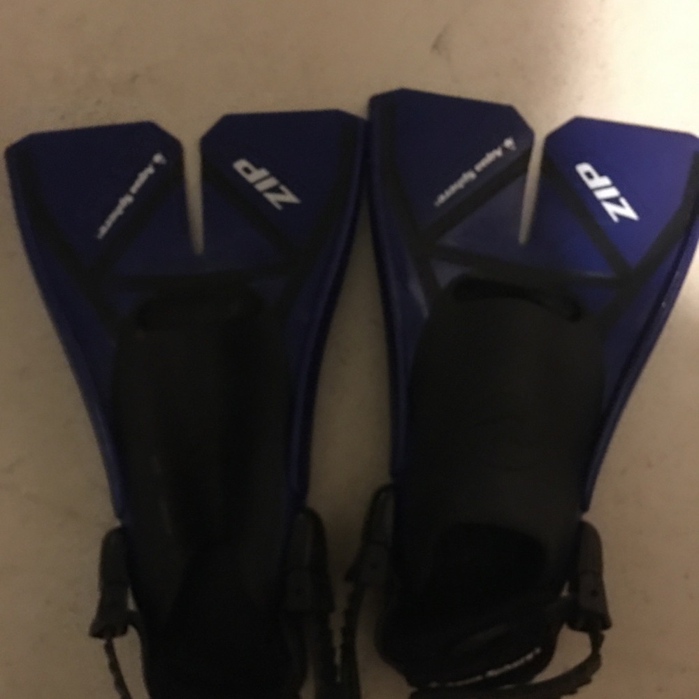 ZIP Men's Blue Open-Heel Swim Fins